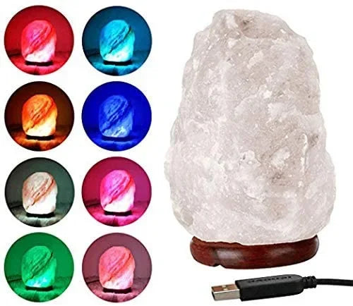Himalayan Crystal Salt Lamp USB Natural Formation Colorful Warm White LED Mineral Salt Lamp Bedroom Decoration Night Light