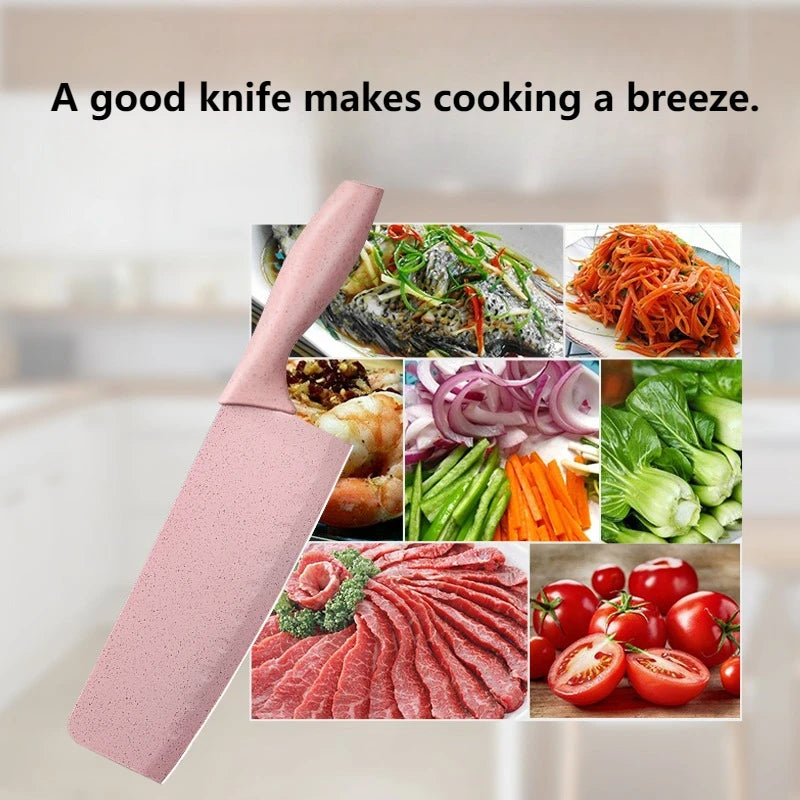 Kitchen Utensils Pink Fruit Knife Slicing Knife Ultra-Fast Sharp Stainless Steel Multi-Purpose Knife Meat Cutting Vegetable Knif