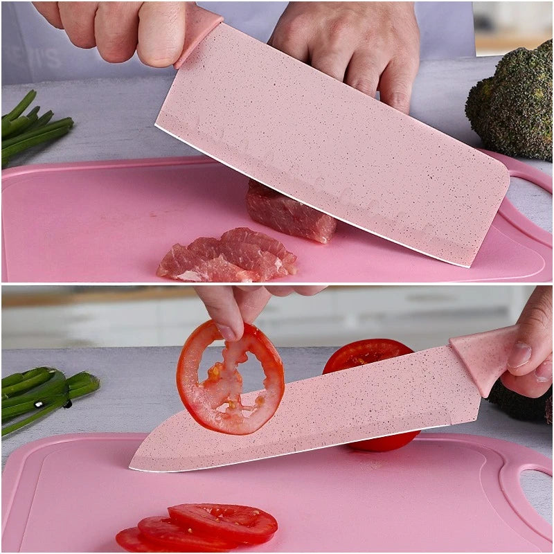 Kitchen Utensils Pink Fruit Knife Slicing Knife Ultra-Fast Sharp Stainless Steel Multi-Purpose Knife Meat Cutting Vegetable Knif