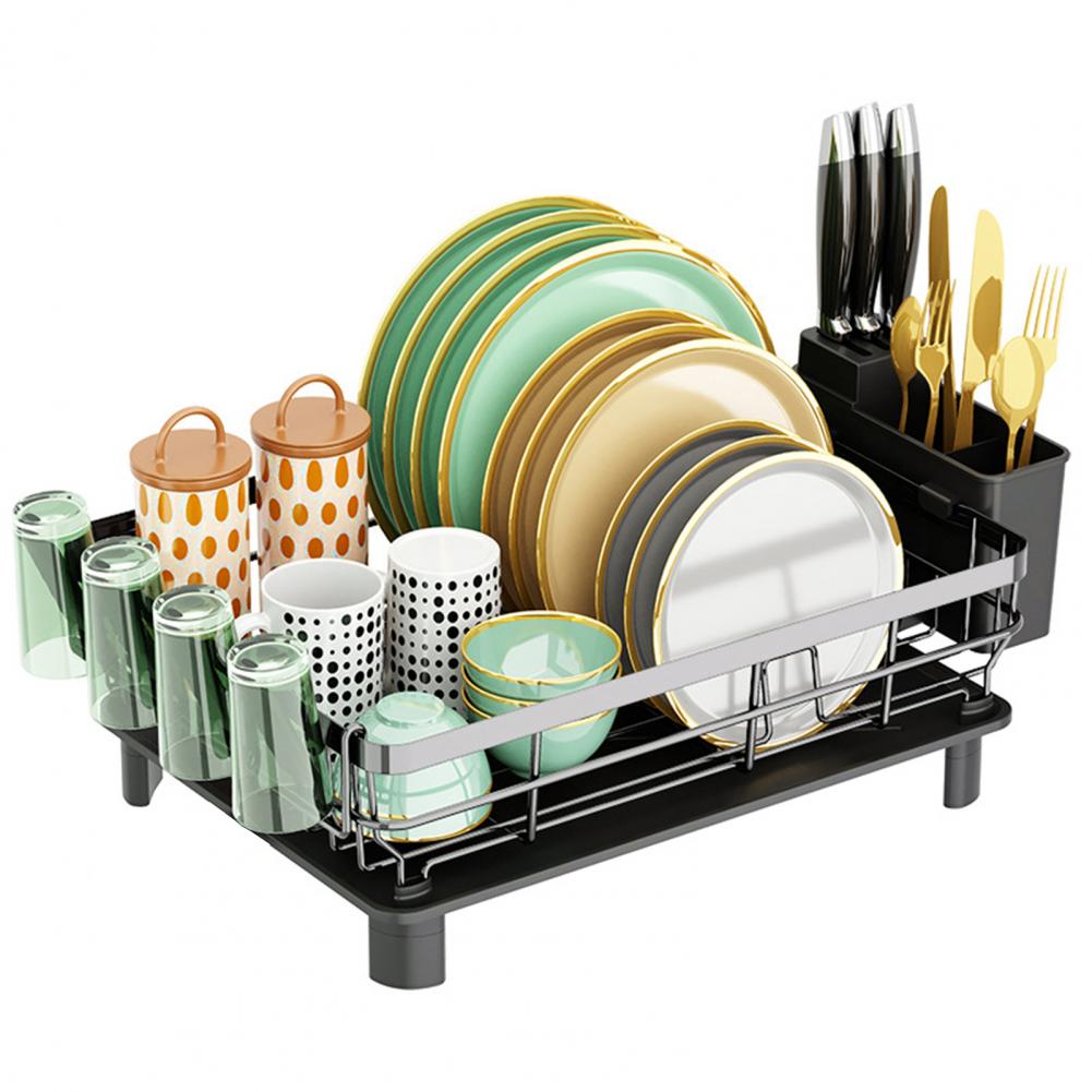 Dish Drying Rack Stainless Steel Drain Basket Drainage Design Stable Base Drain Holder Space-saving Hollow Out Dish Drying Rack