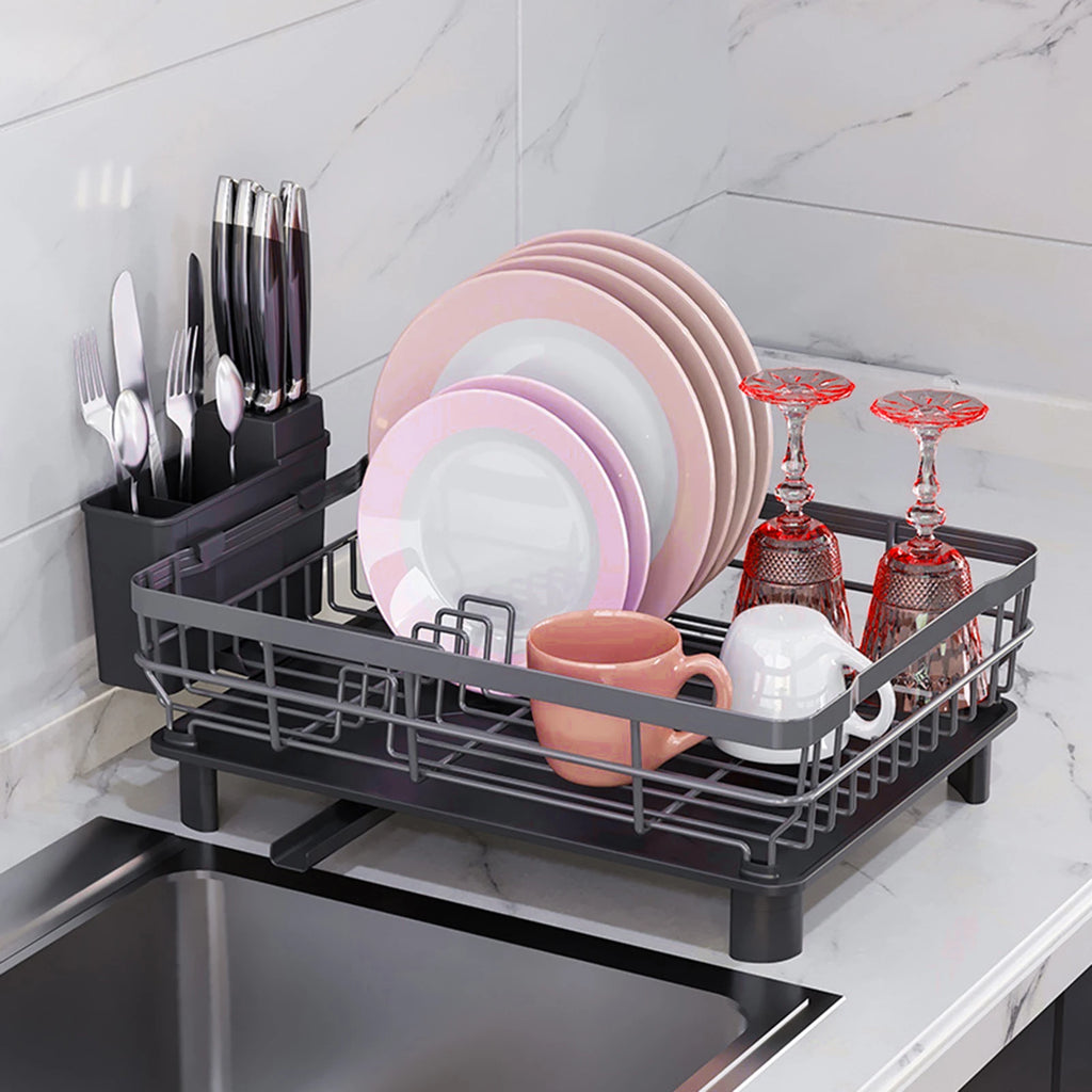 Dish Drying Rack Stainless Steel Drain Basket Drainage Design Stable Base Drain Holder Space-saving Hollow Out Dish Drying Rack
