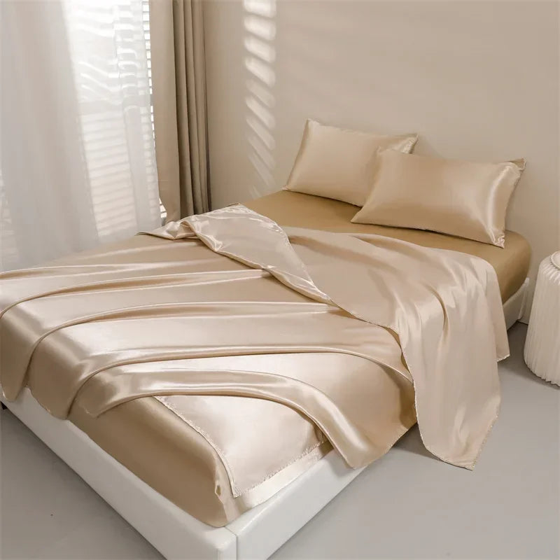 Silky Satin Bed Sheet Set