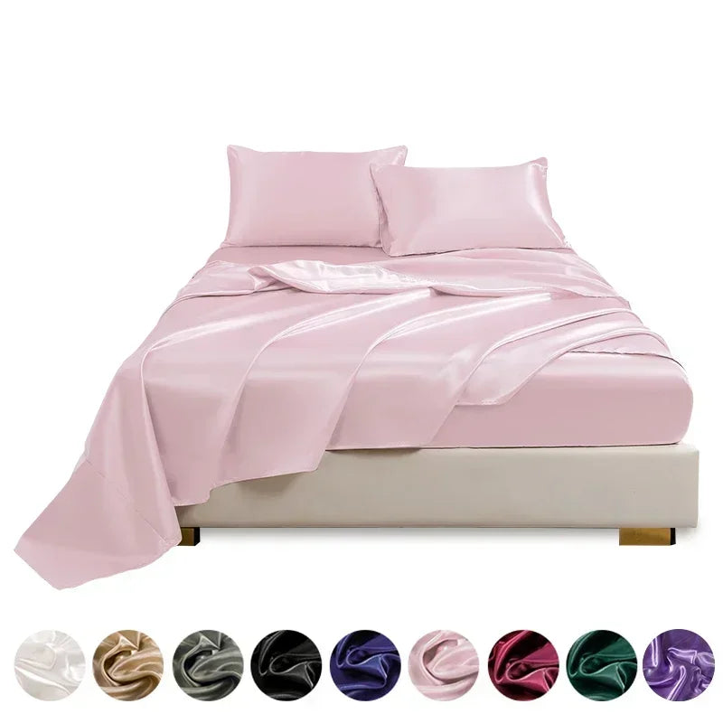 Silky Satin Bed Sheet Set
