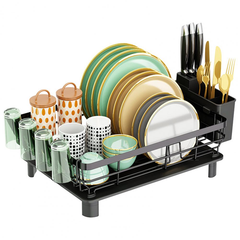 Dish Drying Rack Stainless Steel Drain Basket Drainage Design Stable Base Drain Holder Space-saving Hollow Out Dish Drying Rack