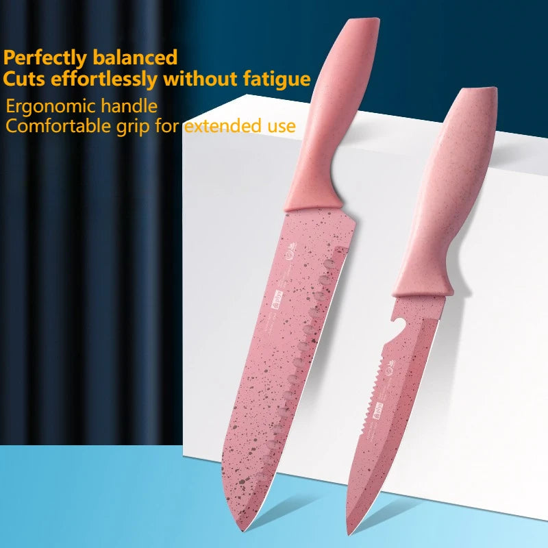 Kitchen Utensils Pink Fruit Knife Slicing Knife Ultra-Fast Sharp Stainless Steel Multi-Purpose Knife Meat Cutting Vegetable Knif