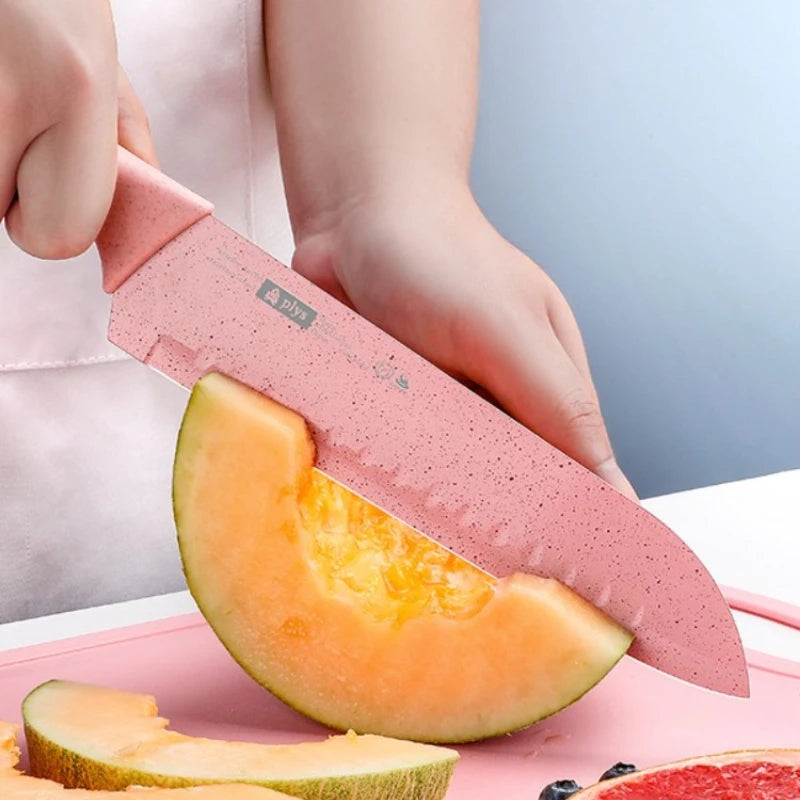 Kitchen Utensils Pink Fruit Knife Slicing Knife Ultra-Fast Sharp Stainless Steel Multi-Purpose Knife Meat Cutting Vegetable Knif