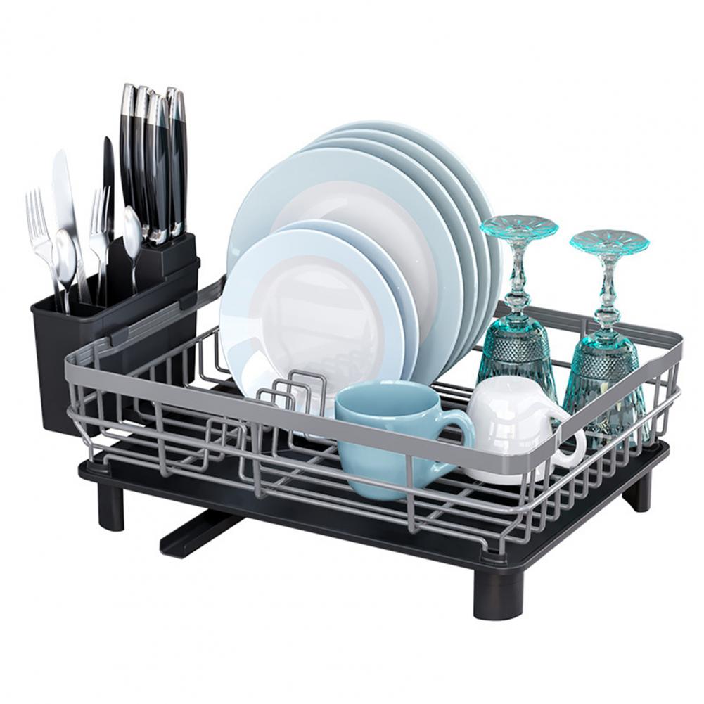 Dish Drying Rack Stainless Steel Drain Basket Drainage Design Stable Base Drain Holder Space-saving Hollow Out Dish Drying Rack
