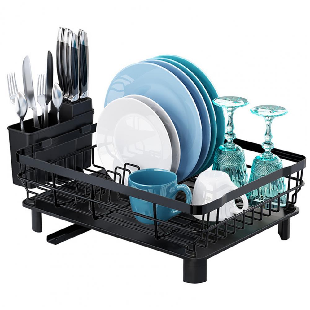 Dish Drying Rack Stainless Steel Drain Basket Drainage Design Stable Base Drain Holder Space-saving Hollow Out Dish Drying Rack