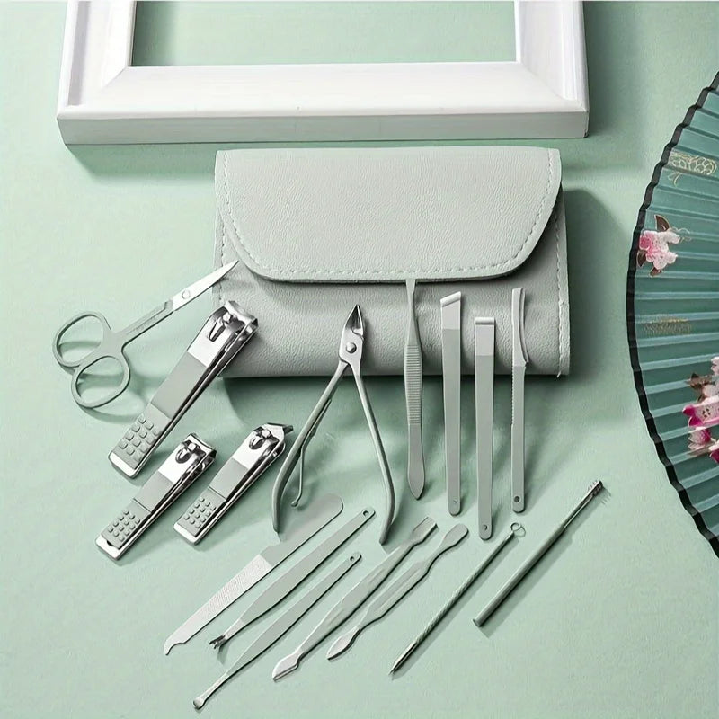 Nail Clippers Manicure Tool Set, With Portable Travel Case, Cuticle Nippers And Cutter Kit, Professional Nail Clippers Pedicure