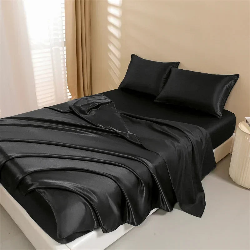 Silky Satin Bed Sheet Set