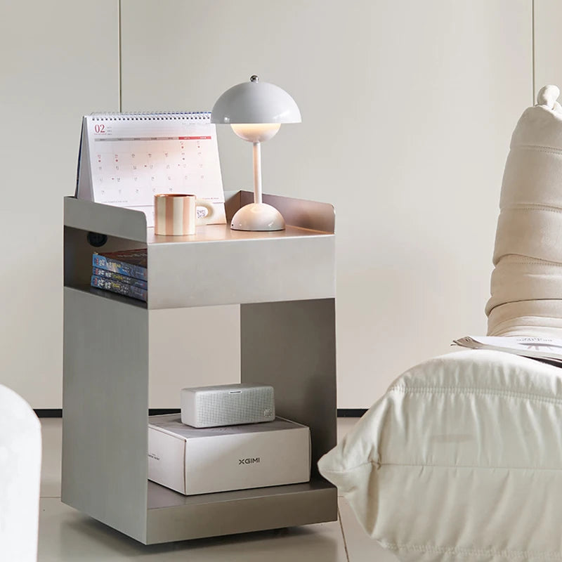 Nordic Nightstand Modern Movable Home Bedroom Furniture Bedside Table Luxury Storage Decor Nightstand Art Design Bedside Table