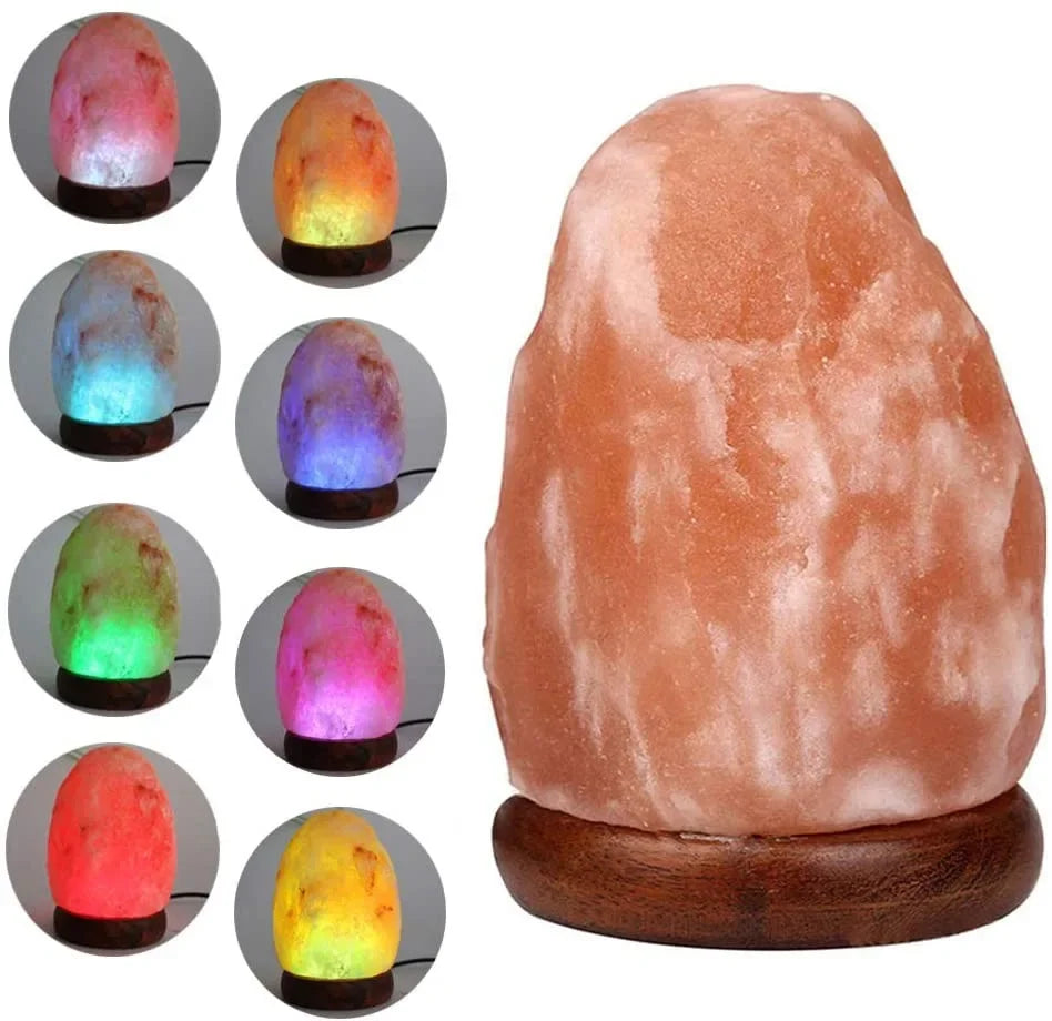 Himalayan Crystal Salt Lamp USB Natural Formation Colorful Warm White LED Mineral Salt Lamp Bedroom Decoration Night Light