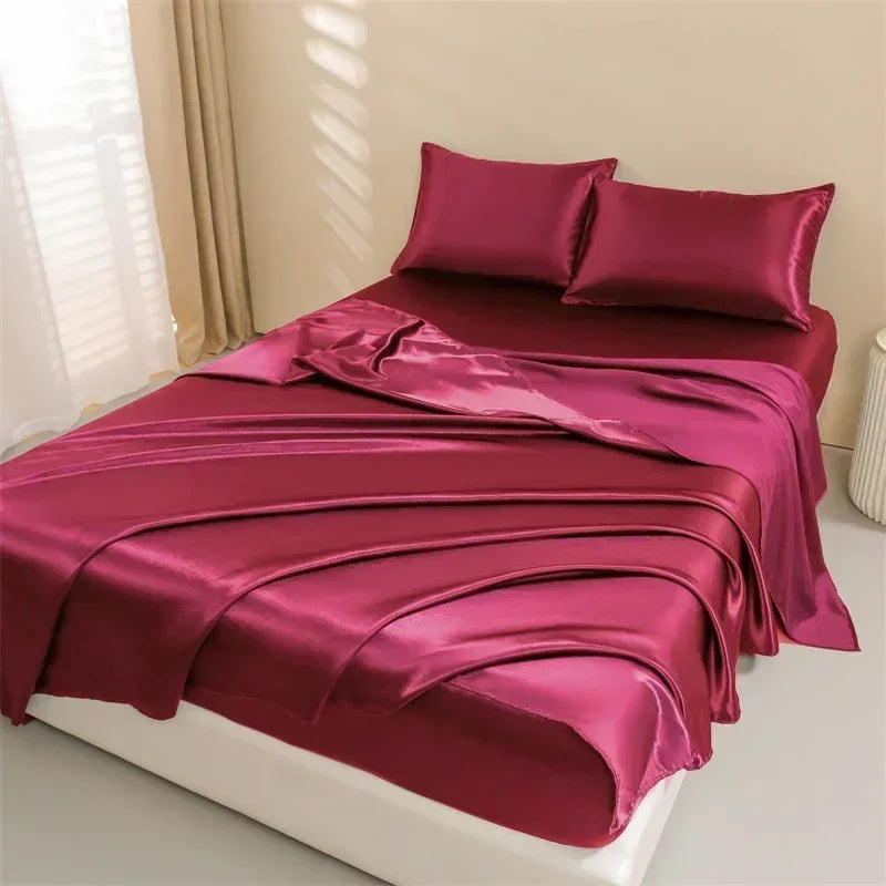 Silky Satin Bed Sheet Set