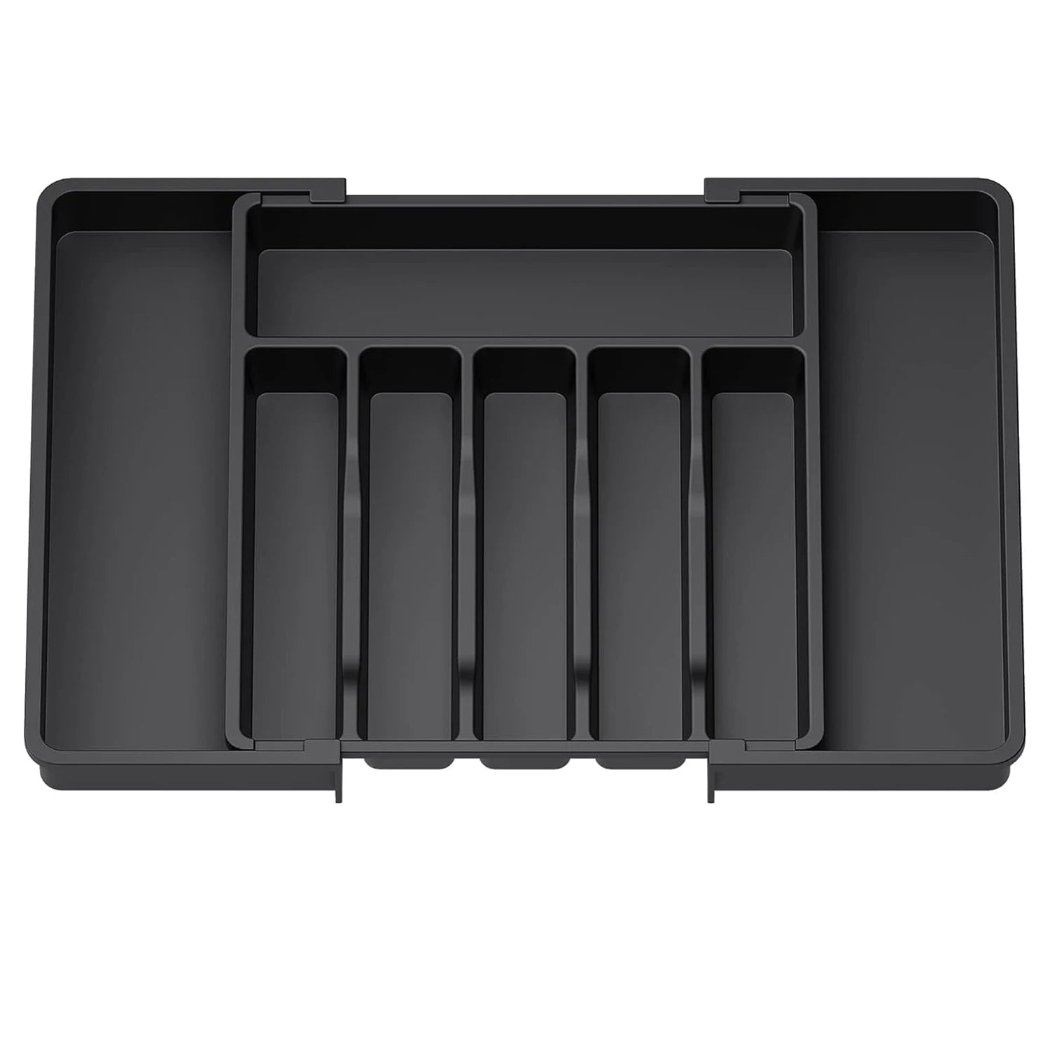 Silverware Drawer Organizer, Adjustable Expandable Utensil Tray, Plastic Cutlery Storage for Flatware, Knives, Spoons, Gadgets