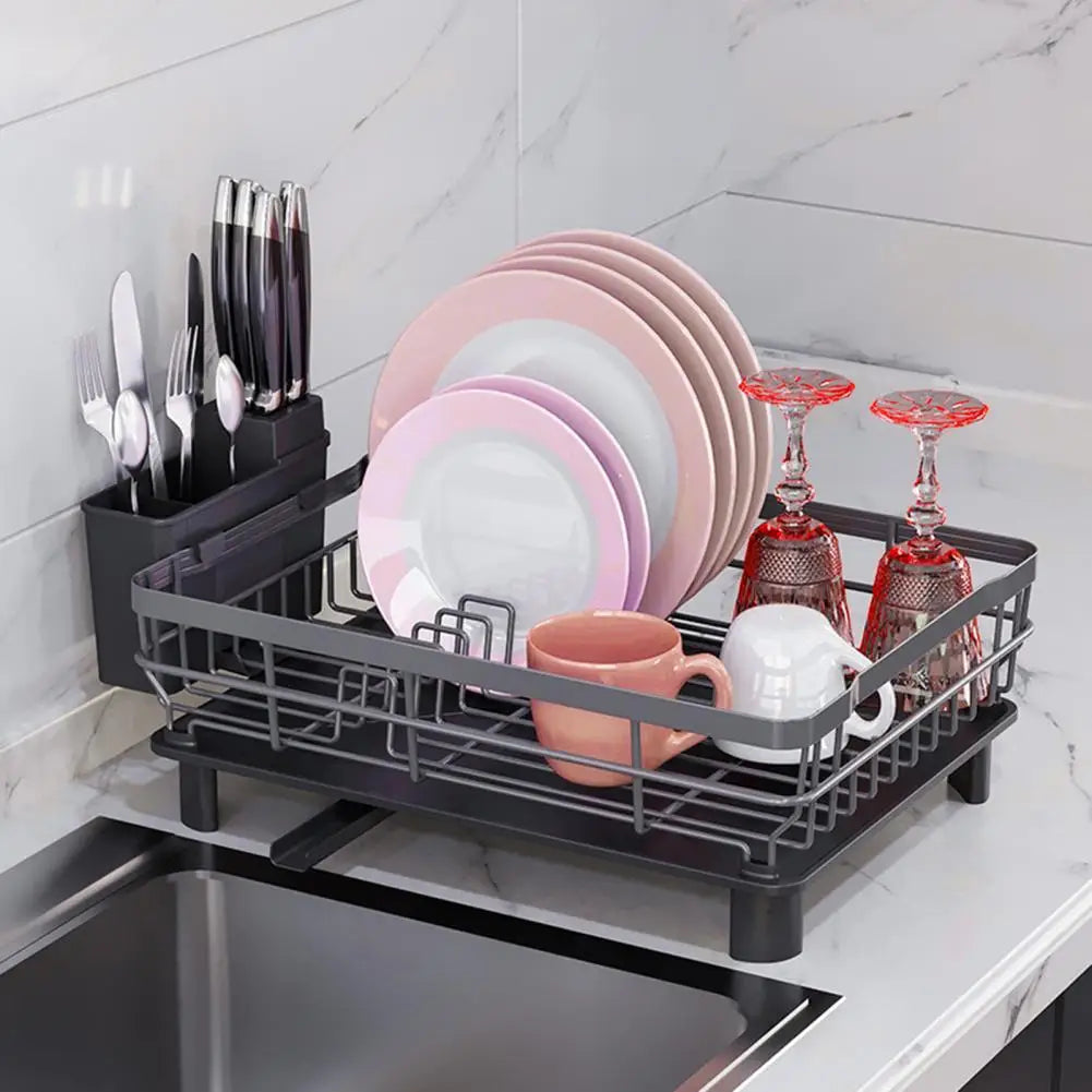Dish Drying Rack Stainless Steel Drain Basket Drainage Design Stable Base Drain Holder Space-saving Hollow Out Dish Drying Rack