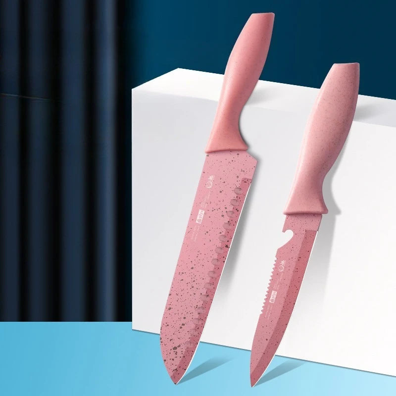 Kitchen Utensils Pink Fruit Knife Slicing Knife Ultra-Fast Sharp Stainless Steel Multi-Purpose Knife Meat Cutting Vegetable Knif
