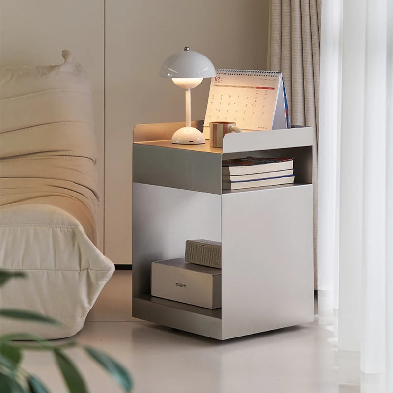 Nordic Nightstand Modern Movable Home Bedroom Furniture Bedside Table Luxury Storage Decor Nightstand Art Design Bedside Table
