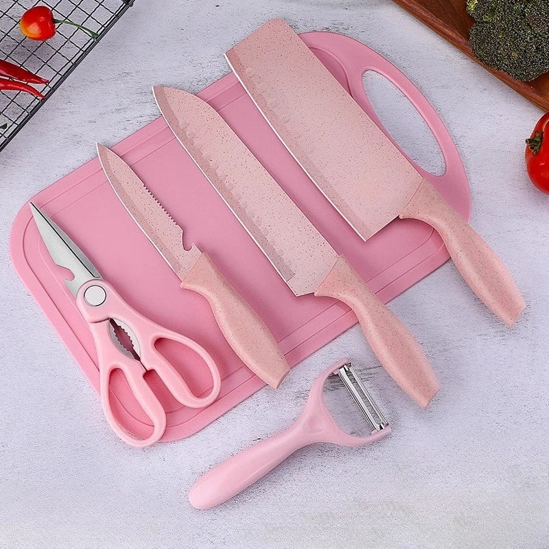 Kitchen Utensils Pink Fruit Knife Slicing Knife Ultra-Fast Sharp Stainless Steel Multi-Purpose Knife Meat Cutting Vegetable Knif