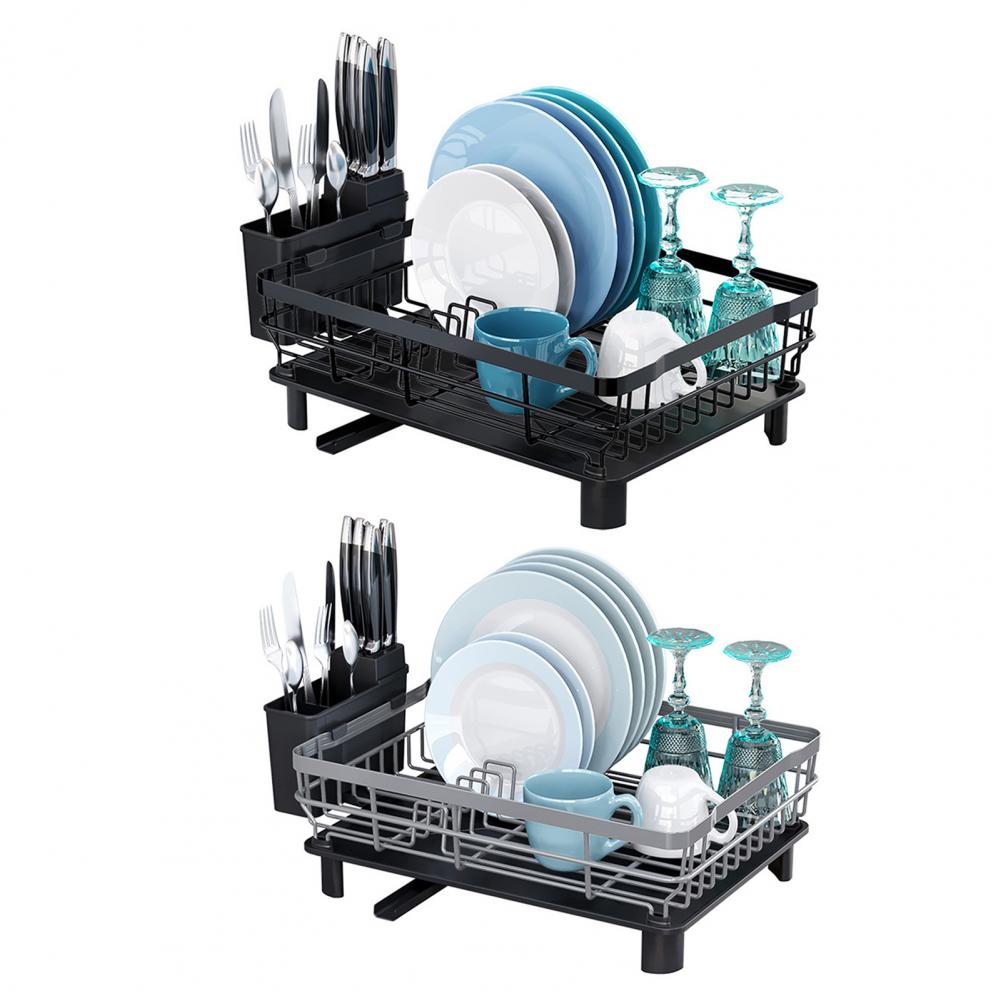 Dish Drying Rack Stainless Steel Drain Basket Drainage Design Stable Base Drain Holder Space-saving Hollow Out Dish Drying Rack